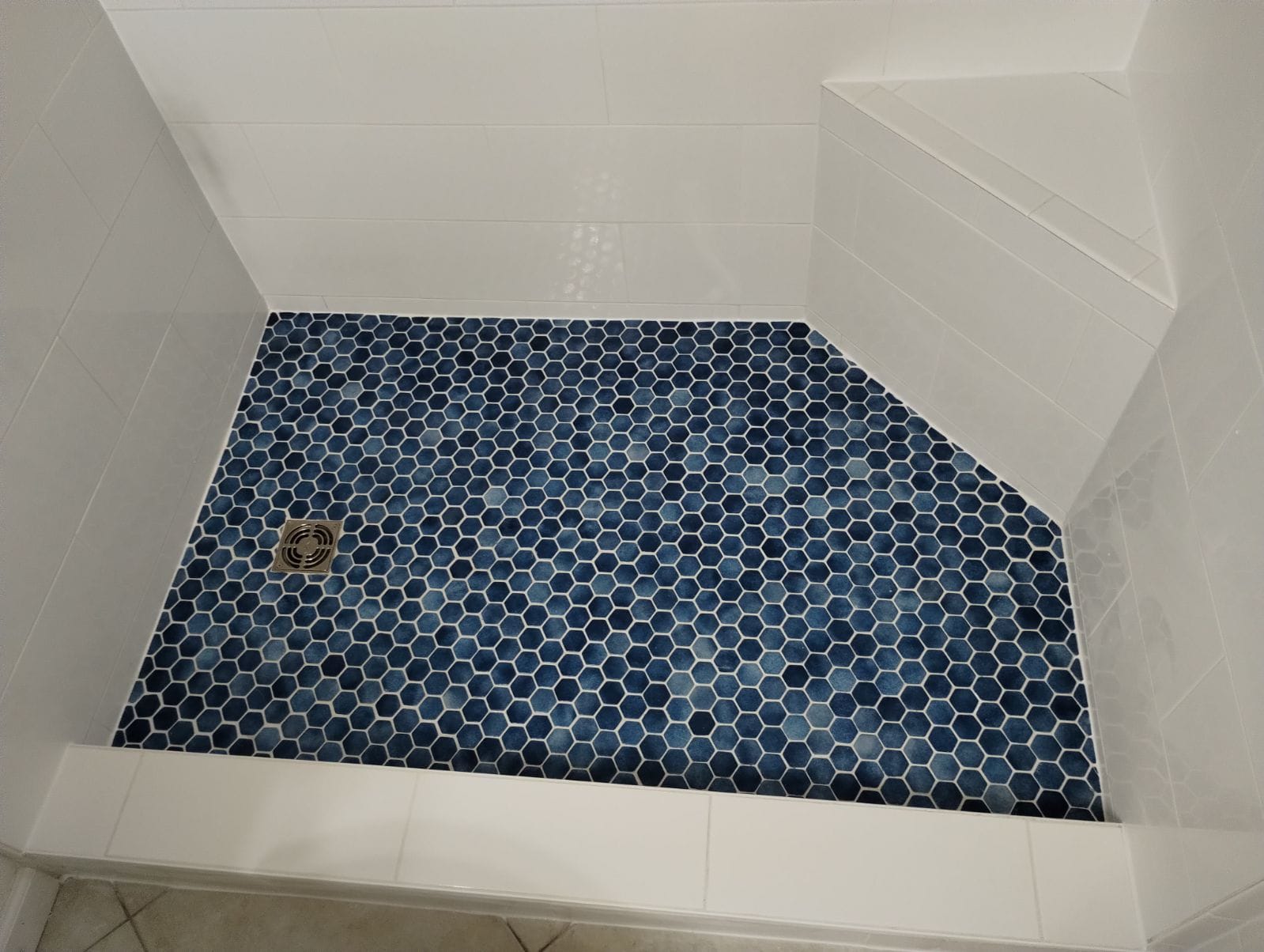 Indigo Hex Mosaic Floor