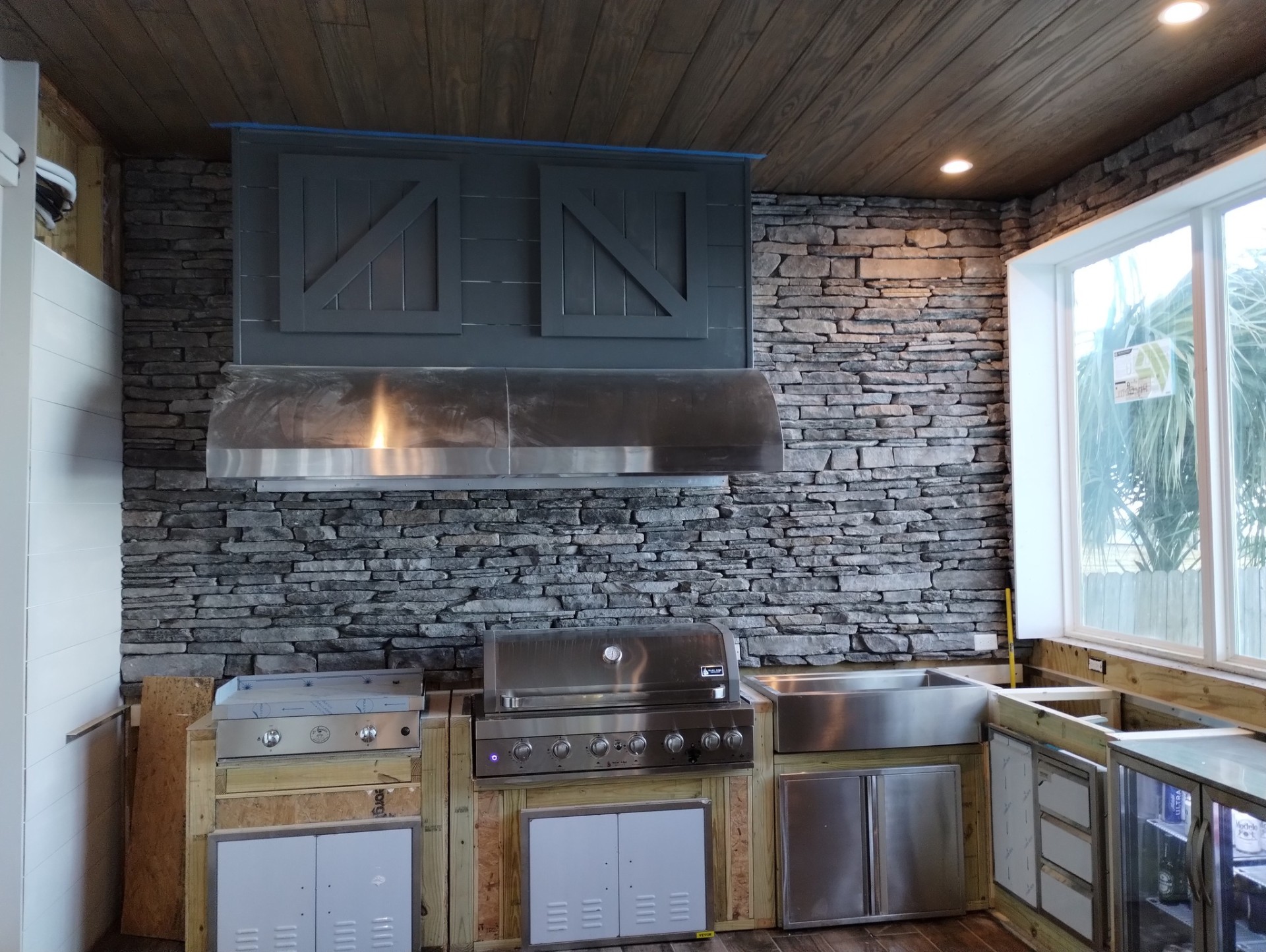Stacked Stone Summer Kitchen